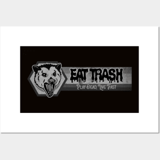 Play Dead Possum, Eat Trash BW Posters and Art